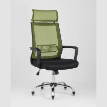 Компьютерное кресло TopChairs TopChairs Style офисное зеленое в обивке с сеткой, регулировка по высоте и механизм качания Top
