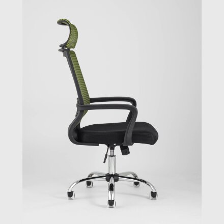 Компьютерное кресло TopChairs TopChairs Style офисное зеленое в обивке с сеткой, регулировка по высоте и механизм качания Top 