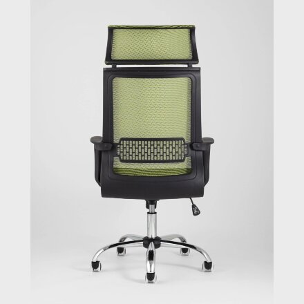 Компьютерное кресло TopChairs TopChairs Style офисное зеленое в обивке с сеткой, регулировка по высоте и механизм качания Top 