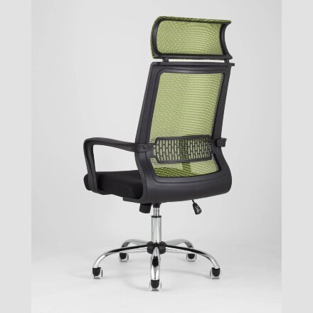Компьютерное кресло TopChairs TopChairs Style офисное зеленое в обивке с сеткой, регулировка по высоте и механизм качания Top 