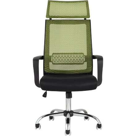 Компьютерное кресло TopChairs TopChairs Style офисное зеленое в обивке с сеткой, регулировка по высоте и механизм качания Top 
