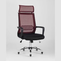 Компьютерное кресло TopChairs TopChairs Style офисное красное в обивке с сеткой, регулировка по высоте и механизм качания Top