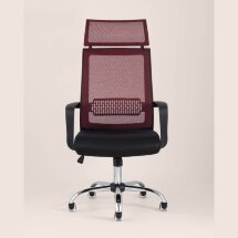 Компьютерное кресло TopChairs TopChairs Style офисное красное в обивке с сеткой, регулировка по высоте и механизм качания Top