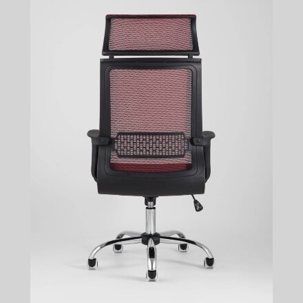 Компьютерное кресло TopChairs TopChairs Style офисное красное в обивке с сеткой, регулировка по высоте и механизм качания Top 