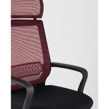 Компьютерное кресло TopChairs TopChairs Style офисное красное в обивке с сеткой, регулировка по высоте и механизм качания Top