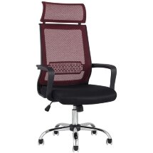 Компьютерное кресло TopChairs TopChairs Style офисное красное в обивке с сеткой, регулировка по высоте и механизм качания Top