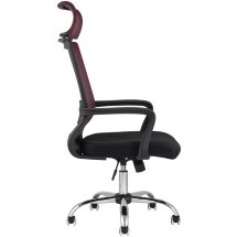 Компьютерное кресло TopChairs TopChairs Style офисное красное в обивке с сеткой, регулировка по высоте и механизм качания Top