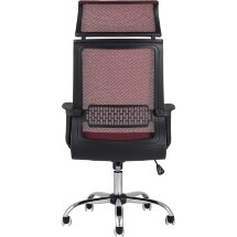 Компьютерное кресло TopChairs TopChairs Style офисное красное в обивке с сеткой, регулировка по высоте и механизм качания Top