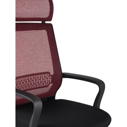 Компьютерное кресло TopChairs TopChairs Style офисное красное в обивке с сеткой, регулировка по высоте и механизм качания Top 