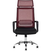 Компьютерное кресло TopChairs TopChairs Style офисное красное в обивке с сеткой, регулировка по высоте и механизм качания Top