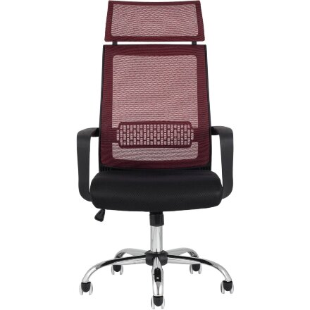 Компьютерное кресло TopChairs TopChairs Style офисное красное в обивке с сеткой, регулировка по высоте и механизм качания Top 