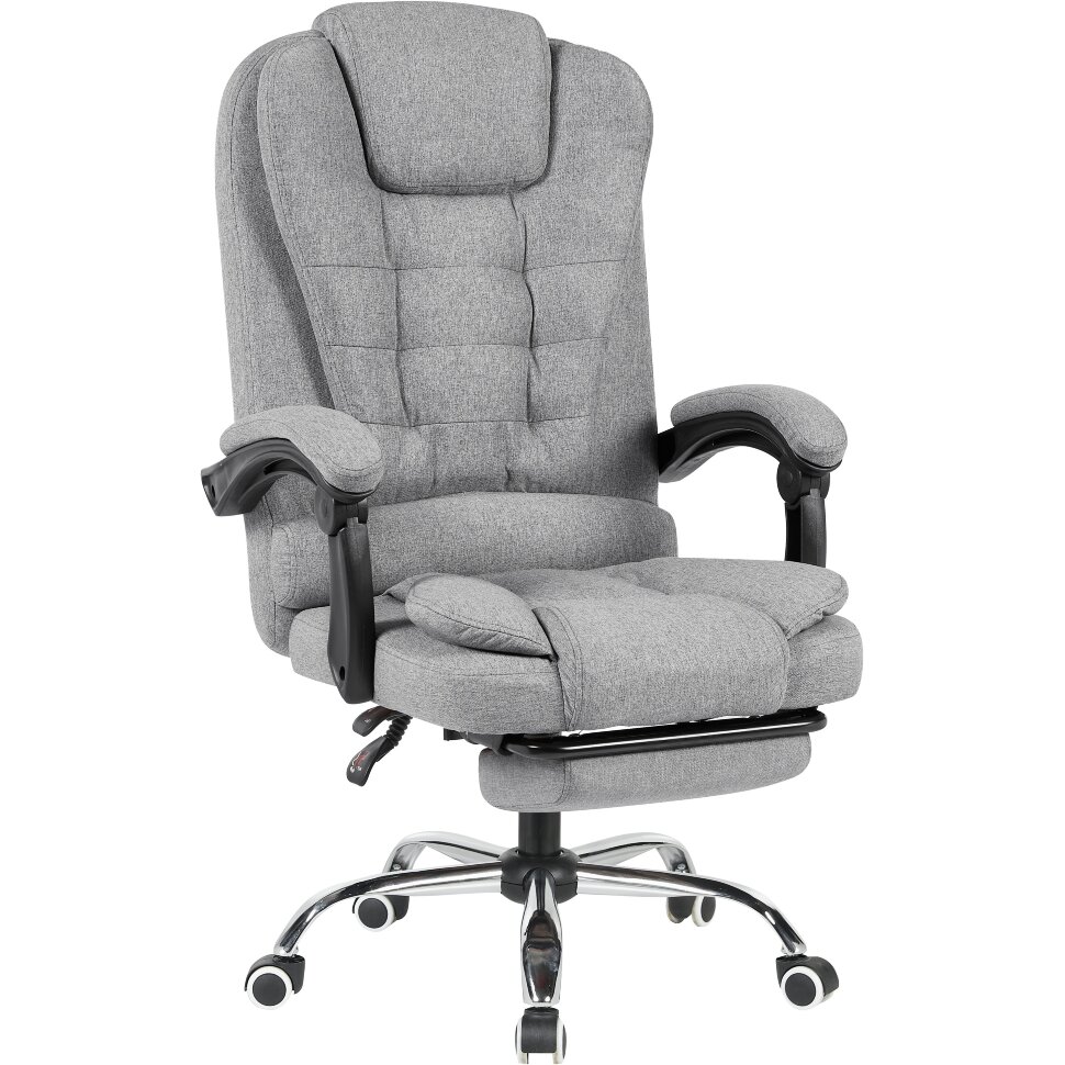 Кресло руководителя TopChairs President NEW серое в ткани Кресло руководителя TopChairs President NEW серое в ткани