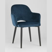 Стул Stool Group Венера сине-зеленый, мебельная ткань велюр, металлические черные ножки