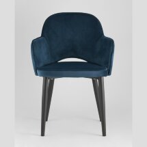 Стул Stool Group Венера сине-зеленый, мебельная ткань велюр, металлические черные ножки