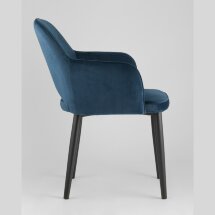 Стул Stool Group Венера сине-зеленый, мебельная ткань велюр, металлические черные ножки