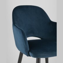 Стул Stool Group Венера сине-зеленый, мебельная ткань велюр, металлические черные ножки