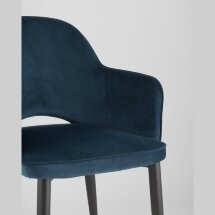 Стул Stool Group Венера сине-зеленый, мебельная ткань велюр, металлические черные ножки