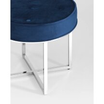 Банкетка Stool Group САПФИР сталь серебро, нержавеющая сталь, обивка сиденья синий велюр