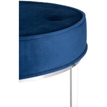 Банкетка Stool Group САПФИР сталь серебро, нержавеющая сталь, обивка сиденья синий велюр