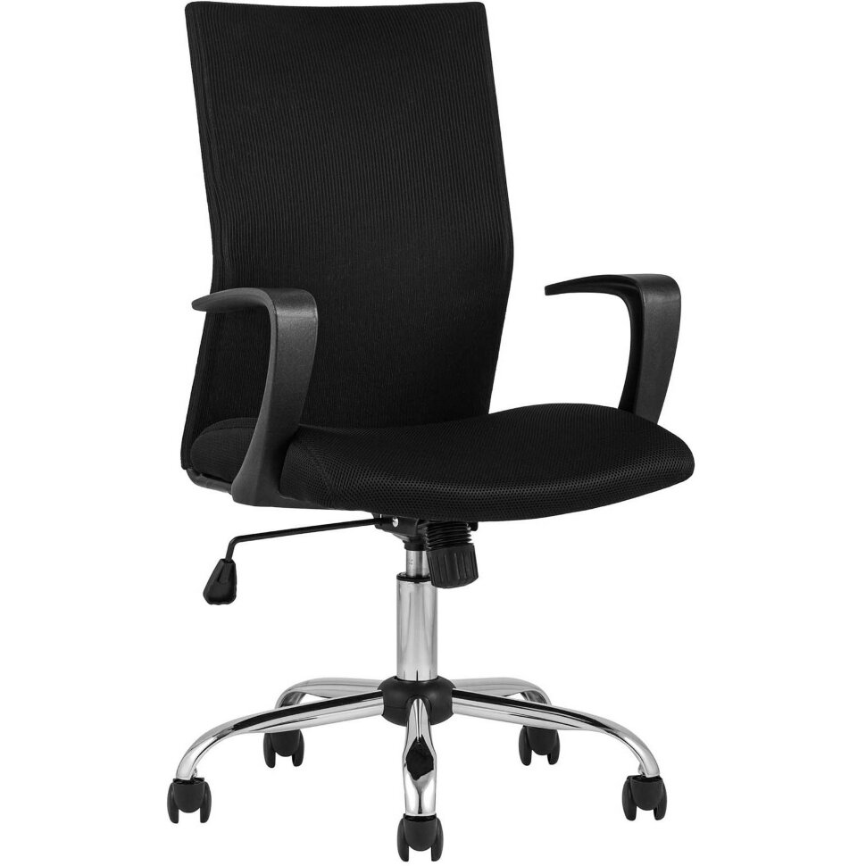 Компьютерное кресло Stool Group TopChairs Balance офисное черное, обивка текстиль и сетка, механизм регулировки и качания Top Gu 