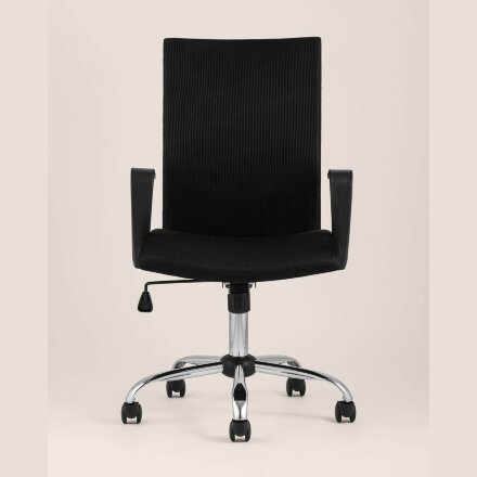 Компьютерное кресло Stool Group TopChairs Balance офисное черное, обивка текстиль и сетка, механизм регулировки и качания Top Gu 