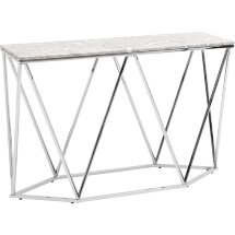 Консоль Stool Group Авалон 122*41 серый мрамор сталь серебро
