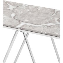 Консоль Stool Group Авалон 122*41 серый мрамор сталь серебро