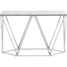 Консоль Stool Group Авалон 122*41 серый мрамор сталь серебро