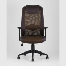 Компьютерное кресло TopChairs TopChairs Studio офисное коричневое в обивке из экокожи и текстиля с сеткой, механизм качания To