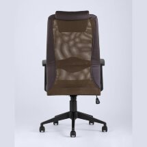Компьютерное кресло TopChairs TopChairs Studio офисное коричневое в обивке из экокожи и текстиля с сеткой, механизм качания To