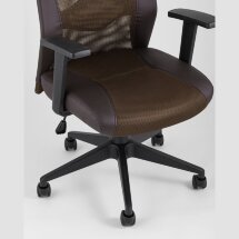 Компьютерное кресло TopChairs TopChairs Studio офисное коричневое в обивке из экокожи и текстиля с сеткой, механизм качания To