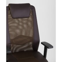 Компьютерное кресло TopChairs TopChairs Studio офисное коричневое в обивке из экокожи и текстиля с сеткой, механизм качания To
