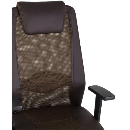 Компьютерное кресло TopChairs TopChairs Studio офисное коричневое в обивке из экокожи и текстиля с сеткой, механизм качания To 