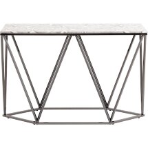 Журнальный столик Stool Group Авалон 122*41 серый мрамор сталь темный хром