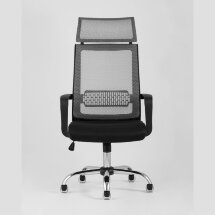 Компьютерное кресло TopChairs TopChairs Style офисное серое в обивке с сеткой, регулировка по высоте и механизм качания Top Gu