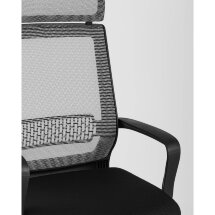 Компьютерное кресло TopChairs TopChairs Style офисное серое в обивке с сеткой, регулировка по высоте и механизм качания Top Gu
