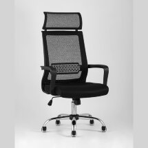 Компьютерное кресло TopChairs TopChairs Style офисное черное в обивке с сеткой, регулировка по высоте и механизм качания Top G