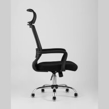 Компьютерное кресло TopChairs TopChairs Style офисное черное в обивке с сеткой, регулировка по высоте и механизм качания Top G