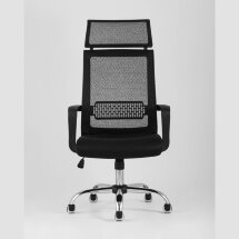 Компьютерное кресло TopChairs TopChairs Style офисное черное в обивке с сеткой, регулировка по высоте и механизм качания Top G