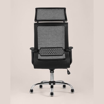 Компьютерное кресло TopChairs TopChairs Style офисное черное в обивке с сеткой, регулировка по высоте и механизм качания Top G 