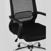 Компьютерное кресло TopChairs TopChairs Style офисное черное в обивке с сеткой, регулировка по высоте и механизм качания Top G