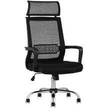 Компьютерное кресло TopChairs TopChairs Style офисное черное в обивке с сеткой, регулировка по высоте и механизм качания Top G