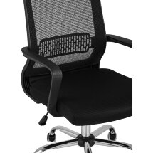 Компьютерное кресло TopChairs TopChairs Style офисное черное в обивке с сеткой, регулировка по высоте и механизм качания Top G