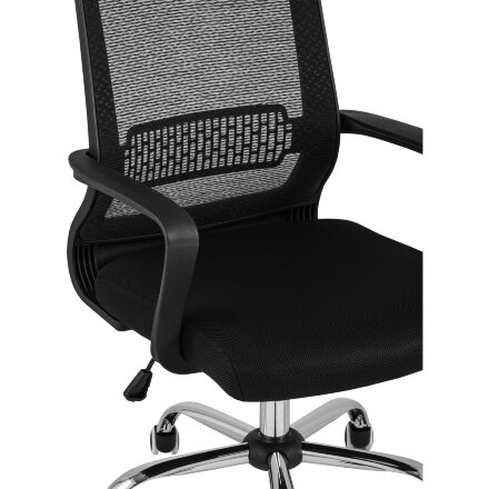 Компьютерное кресло TopChairs TopChairs Style офисное черное в обивке с сеткой, регулировка по высоте и механизм качания Top G 