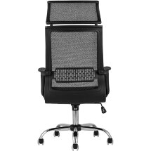 Компьютерное кресло TopChairs TopChairs Style офисное черное в обивке с сеткой, регулировка по высоте и механизм качания Top G
