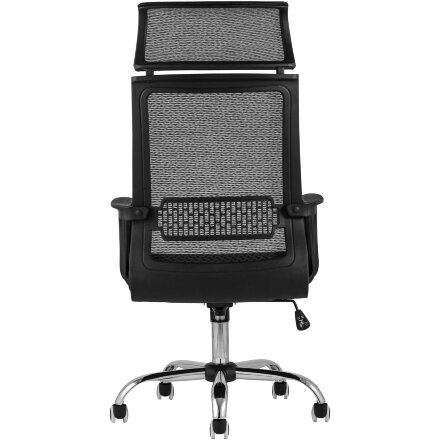 Компьютерное кресло TopChairs TopChairs Style офисное черное в обивке с сеткой, регулировка по высоте и механизм качания Top G 