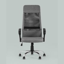 Компьютерное кресло Stool Group TopChairs Bonus офисное серое в обивке из текстиля и сетки, механизм качания Top Gun