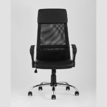 Компьютерное кресло TopChairs TopChairs Bonus офисное черное в обивке из экокожи и сетки, механизм качания Top Gun