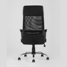 Компьютерное кресло TopChairs TopChairs Bonus офисное черное в обивке из экокожи и сетки, механизм качания Top Gun