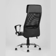 Компьютерное кресло TopChairs TopChairs Bonus офисное черное в обивке из экокожи и сетки, механизм качания Top Gun